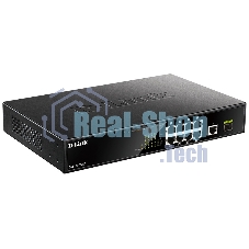 Коммутатор D-Link DGS-1010MP/A1A, L2 Unmanaged Switch with 9 10/100/1000Base-T portsand 1 1000Base-X SFPports(8 PoE ports 802.3af/802.3at (30 W), PoE Budget 125 W)