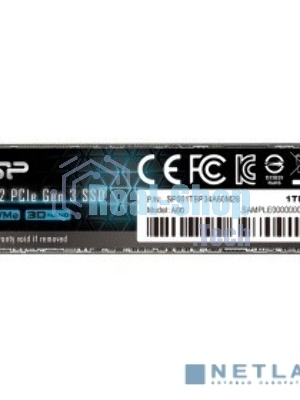Накопитель SSD Silicon Power P34A60, 1Tb, PCIe 3.0 x4, M.2 2280, NVMe, R/W 2200/1600