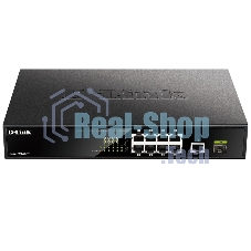 Коммутатор D-Link DGS-1010MP/A1A, L2 Unmanaged Switch with 9 10/100/1000Base-T portsand 1 1000Base-X SFPports(8 PoE ports 802.3af/802.3at (30 W), PoE Budget 125 W)