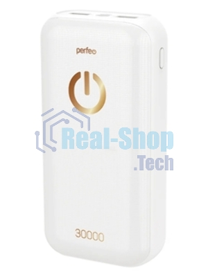Портативный аккумулятор PERFEO (PF_E2083) - 30000 mAh/LED QC3.0/Type-C/2, белый