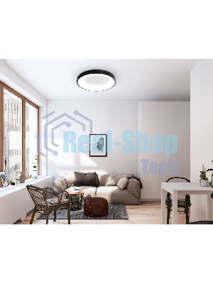 Потолочный светодиодный светильник Ambrella light FZ1403 BK черный IP20 48W 3000K-6500K D500*50 (ПДУ ИК)