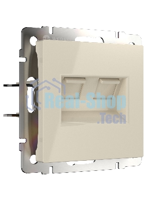Розетка двойная Werkel Ethernet RJ-45 (слоновая кость) W1181103