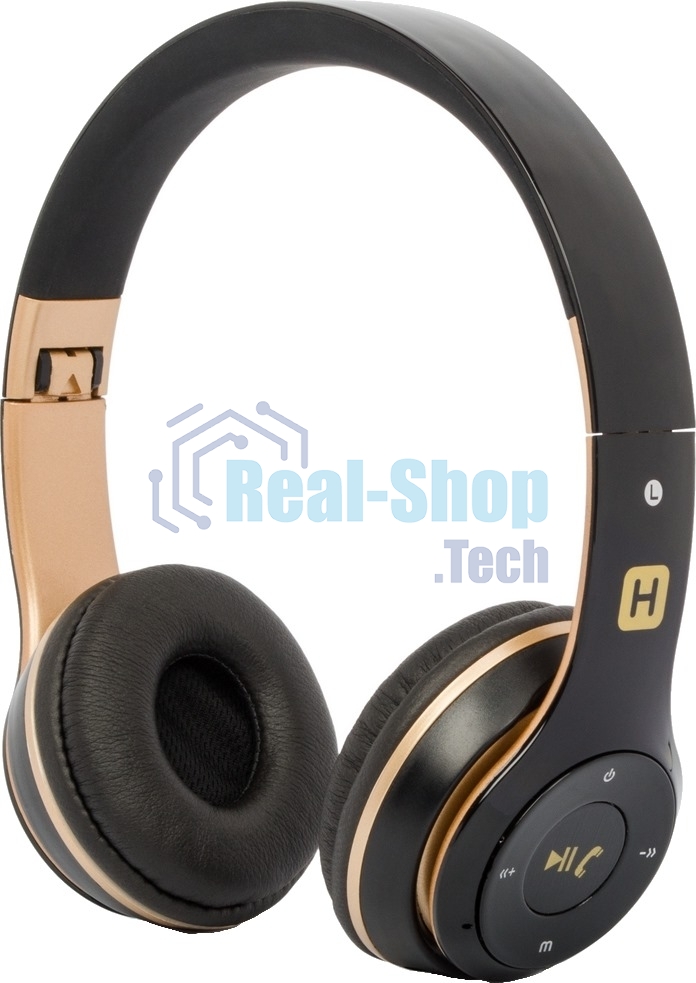 Беспроводные/проводные наушники Harper HB-213 черный/золотой, накладные, Bluetooth + проводной, до 5 ч