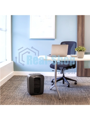 Шредер Fellowes PowerShred LX50 черный (секр.P-4)/перекрестный/9лист./17лтр./скрепки/скобы/пл.карты