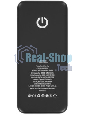 Портативный аккумулятор Perfeo Powerbank Atomic Age 10000 mAh/LED дисплей/PD + QC 3.0/Type-C/2 USB/Выход: 5A, max 22.5W белый