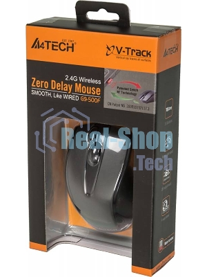 Мышь беспроводная A4Tech G9-500F черный, 1200 dpi, радиоканал, USB, кнопки - 4