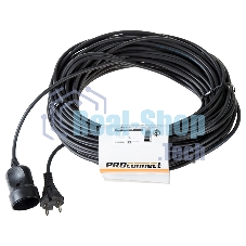 Удлинитель-шнур PROconnect ПВС 2х0.75, 30 м, б/з, 6 А, 1300 Вт, IP20, черный