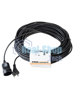 Удлинитель-шнур PROconnect ПВС 2х0.75, 30 м, б/з, 6 А, 1300 Вт, IP20, черный