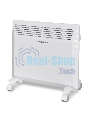 Конвектор электрический Starwind SHV5010, белый, 1000 Вт, 15 м2, термостат, 1 режим мощности