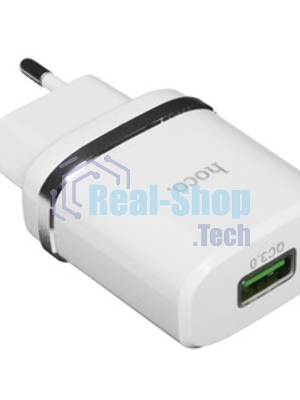 Сетевое зарядное устройство + Кабель Micro HOCO HC-16286 C12Q/1m/QC 3.0/1 USB/Выход: 5V_9V_12V, 18W, белый
