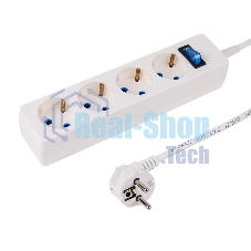 Сетевой фильтр PROconnect STANDARD 4 гнезда, 3 м, 3х0.75 мм², с/з, белый