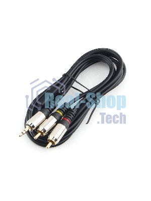 Кабель аудио Cablexpert CCAB-02-35M2RM-1.5MB. 3.5 Jack(M)/2х RCA (M), черный, 1.5м, блистер