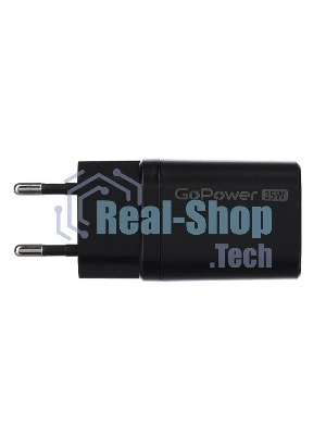Сетевое зарядное устройство GOPOWER 1USB+1TYPE-C 35W QC3.0 00-00028403 черный