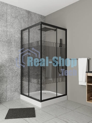 Душевой уголок квадратный BAU Stil pattern 100х100х195, с поддоном 12,5 см, закаленное стекло толщин
