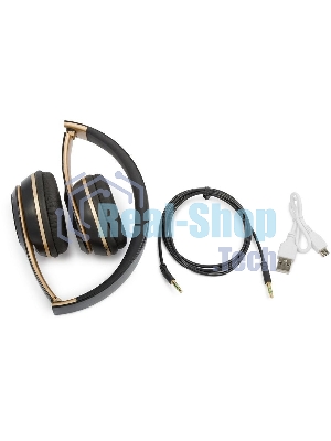 Беспроводные/проводные наушники Harper HB-213 черный/золотой, накладные, Bluetooth + проводной, до 5 ч