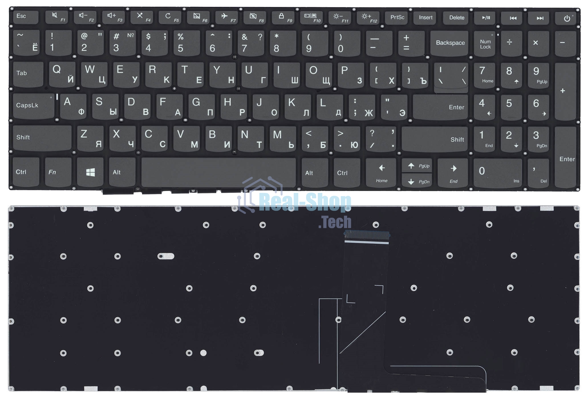 Клавиатура для ноутбука Lenovo IdeaPad 320-15ABR 520-15IKB черная