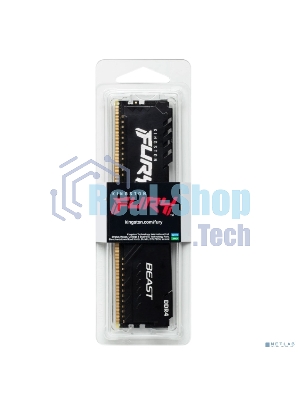 Оперативная память Kingston Fury Beast Black, DDR4, 16GB (1x16GB), 3200 MHz, CL16, с радиатором, черный