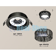 Комплект встраиваемого светильника Ambrella light XC8051031 SBK/BK черный песок/тонированный GX53 (C8051, N8484)