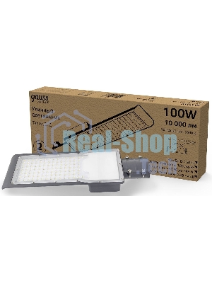 Светильник уличный Gauss Avenue 100W 10000lm 5000K 190-250V IP65 420x160x57мм черный КСС 