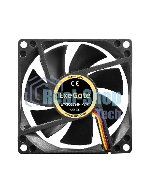 Вентилятор для корпуса ExeGate EX08025S4P-PWM черный, 80 мм, 2300 об/мин, 23 дБ, 4 pin