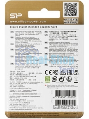 Флеш карта SD 512Gb Silicon Power SDXC Class 10 UHS-II U3 V60 280/170 MB/s