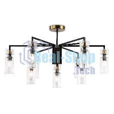 Люстра Ambrella light LH56117/9 BK/BS/CL черный/латунь/прозрачный E14*9 max 40W D765*440