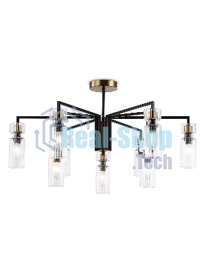 Люстра Ambrella light LH56117/9 BK/BS/CL черный/латунь/прозрачный E14*9 max 40W D765*440