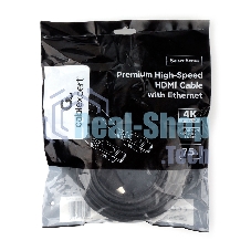 Кабель HDMI Cablexpert CC-HDMI4L-7.5M, 7.5м, v2.0, 19M/19M, серия Light, черный, позол.разъемы, экран, пакет