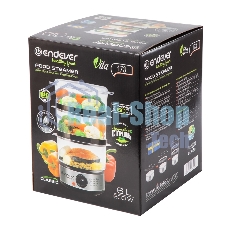 Пароварка электрическая Endever Vita-173, черный/стальной