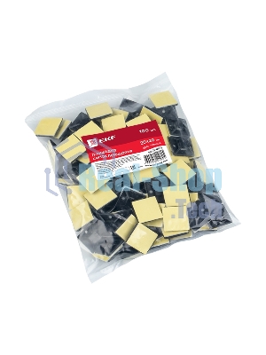 Площадка EKF plc-20x20-b самоклеящаяся (20х20 мм.) черная (100 шт.) EKF