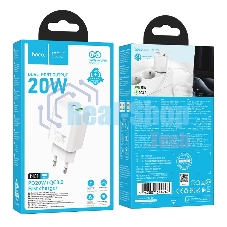 Зарядное устройство Hoco 20Вт, 3А, QC3.0/PD, 1xUSB, 1xType-C, N61, белый, коробка