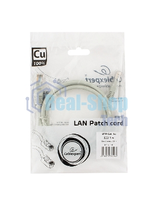 Патч-корд медный UTP Cablexpert PP10-1M cat.5e, 1м, литой, многожильный, серый