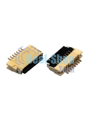 Разъем FPC Flip-Lock 1010-6RLGF 6 pin высота 1мм шаг 1мм