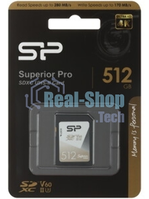 Флеш карта SD 512Gb Silicon Power SDXC Class 10 UHS-II U3 V60 280/170 MB/s