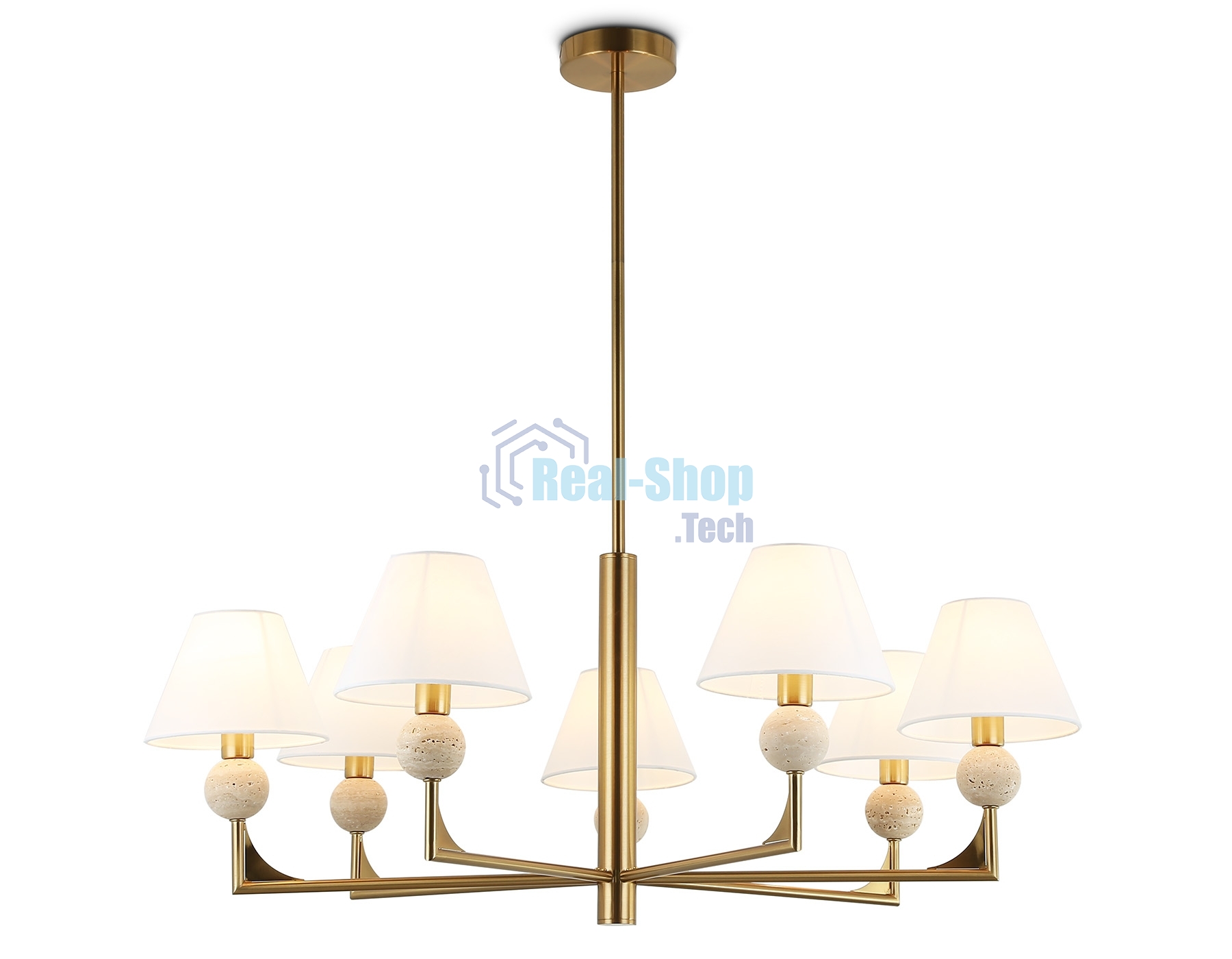 Люстра Ambrella light LH75162/7 BS/FR латунь/белый матовый E14*7 max 40W D890*580