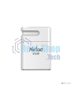 Флешка USB Netac U116 mini (NT03U116N-032G-32WH USB), 32Gb, USB 3.2, R/W 90/30, белый