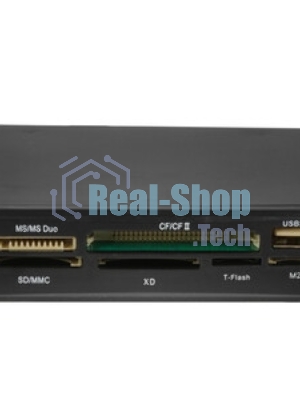 Кард-ридер Gembird FDI2-ALLIN1-02-B/черный/SD/T-Flash/Micro-SD/Micro-SDHC/Micro-SDXC/USB 2.0/метал