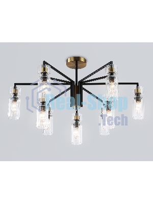 Люстра Ambrella light LH56117/9 BK/BS/CL черный/латунь/прозрачный E14*9 max 40W D765*440