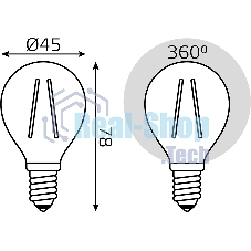 Лампа светодиодная филаментная Gauss Filament 5Вт цок.: E14 свеча 220B св. свеч. бел. теп. (упак.: 10 шт)