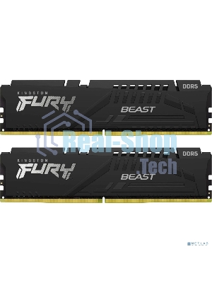 Оперативная память Kingston Fury Beast, DDR5, 16Gb (2x8Gb), 6000MHz, CL30, DIMM, с радиаторами, черный