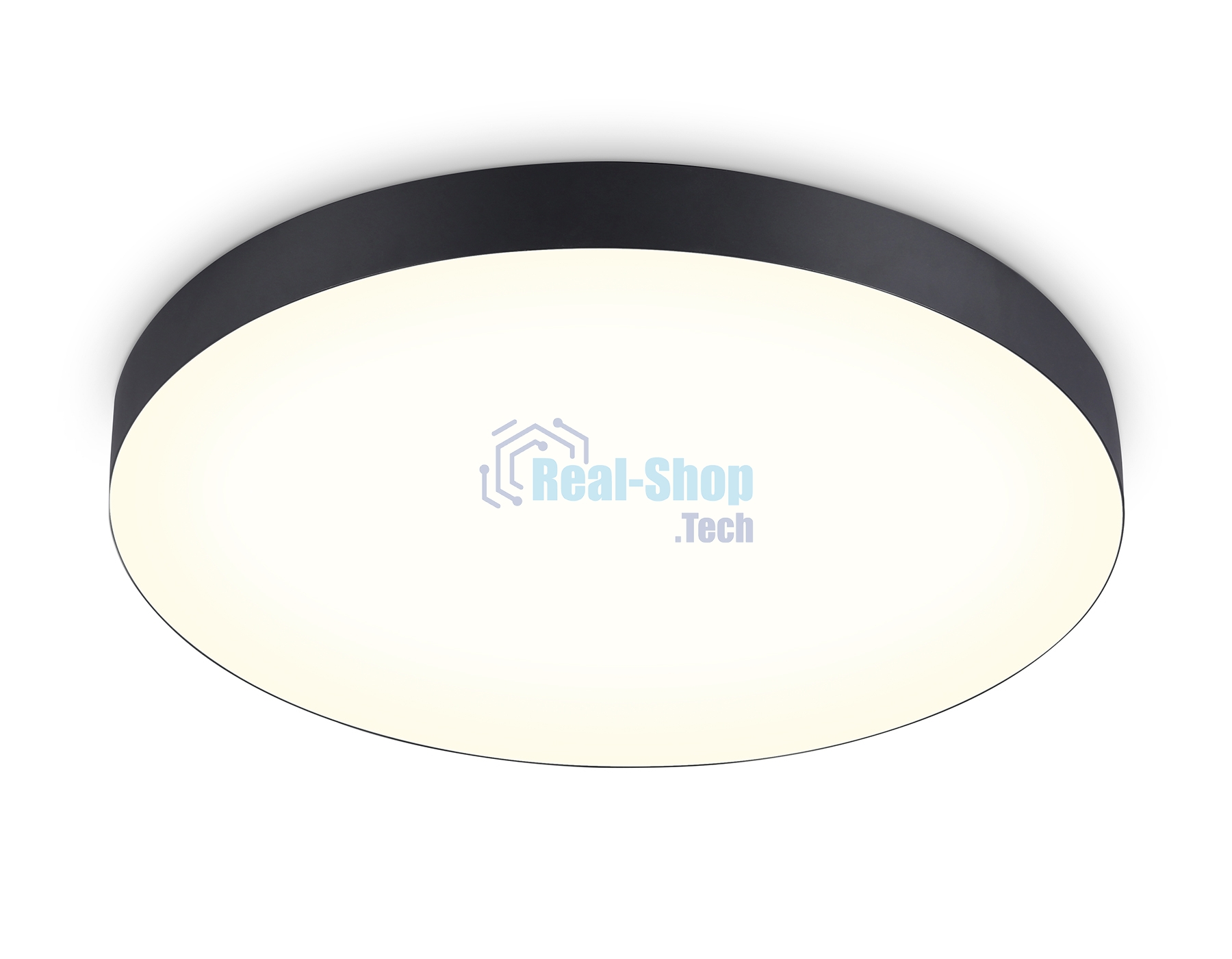 Потолочный светодиодный светильник Ambrella light FV5537 BK черный LED 90W 3000K D600*58 (Без ПДУ)