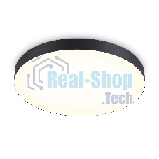 Потолочный светодиодный светильник Ambrella light FV5537 BK черный LED 90W 3000K D600*58 (Без ПДУ)