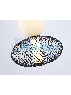 Подвесной светодиодный светильник Ambrella light LH11007 BK/FR черный/белый матовый 15W 3000K D220*350