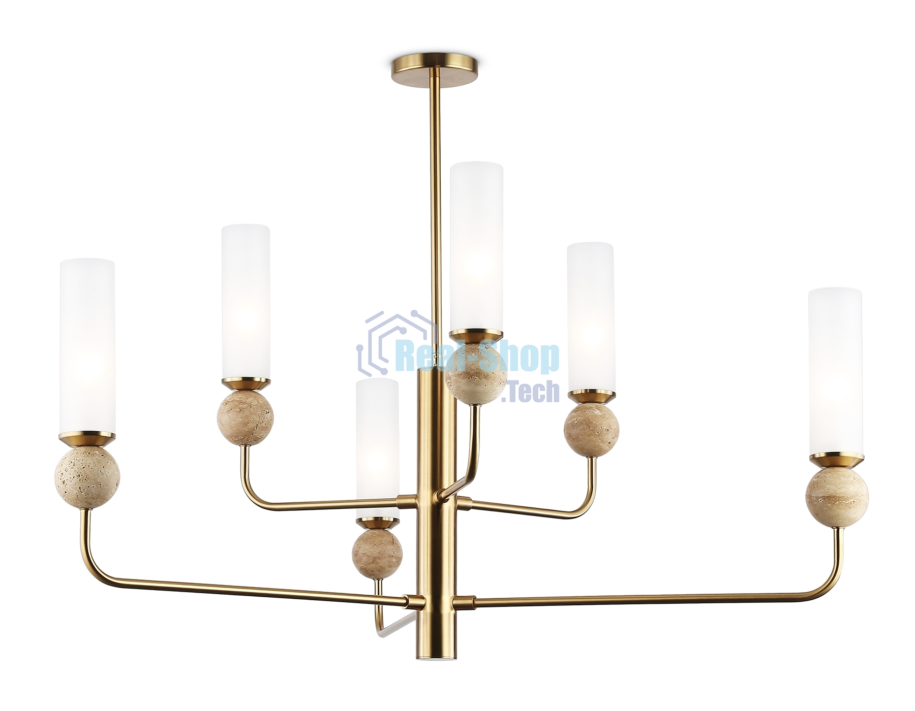 Люстра Ambrella light LH53251/6 BS/FR латунь/белый матовый E14*6 max 40W D1050*1445