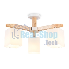 Светильник Ambrella light TR83115/3 WH/LW белый/светлое дерево E27/3 max 40W D580*320