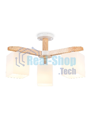 Светильник Ambrella light TR83115/3 WH/LW белый/светлое дерево E27/3 max 40W D580*320