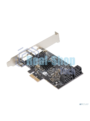Контроллер ExeGate EXE-504 PCI-E 2.0, SATA3 RAID, 4 int+2 ext (OEM)