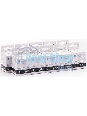 Лампа светодиодная Gauss Elementary MR16 7Вт цок.: GU10 спот 220B 4100K св. свеч. бел. нейт. MR16 (упак.: 10 шт) (13627)