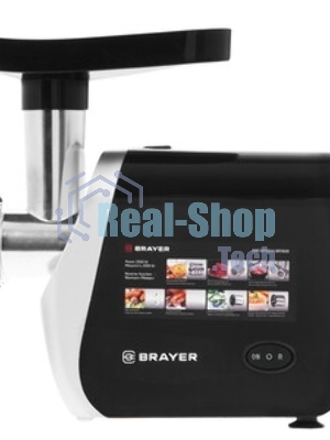 Мясорубка электрическая BRAYER BR1608 черный, 2000 Вт, 2.0 кг/мин, реверс, насадки - 8