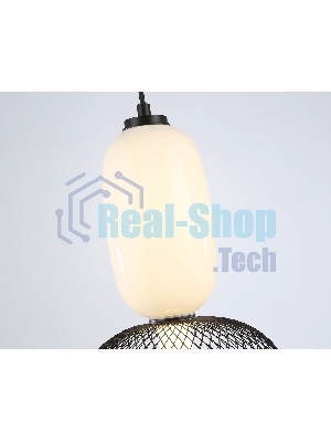 Подвесной светодиодный светильник Ambrella light LH11007 BK/FR черный/белый матовый 15W 3000K D220*350